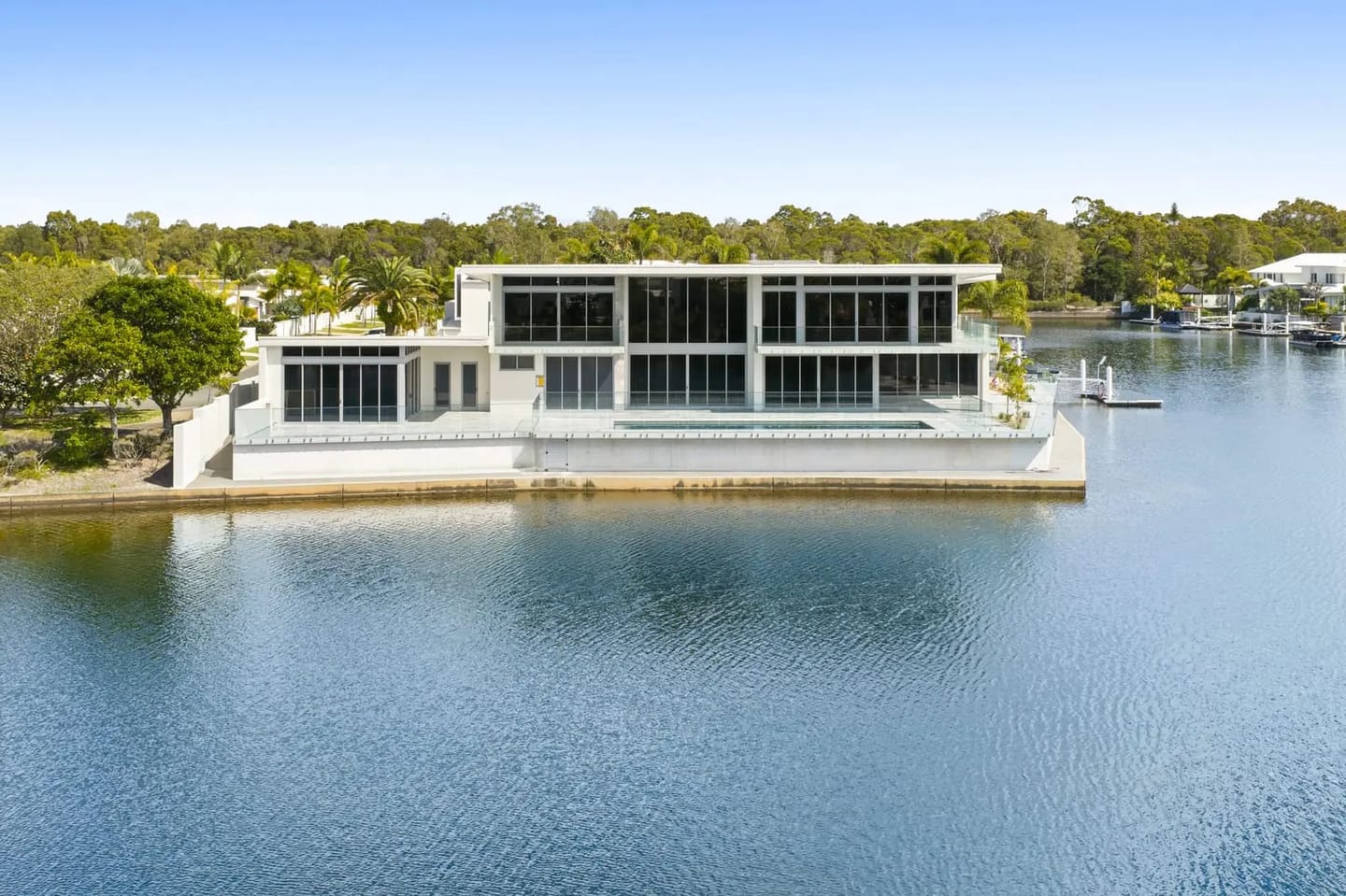 32 Deep Water Circuit, Pelican Waters, seen from the water