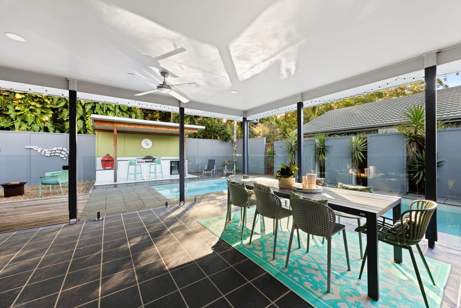 Contemporary Family Oasis with Reserve Backdrop